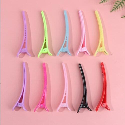 10pcs Professional Basic Hair Grip Clips Hairdressing Sectioning Cutting Hair Clamps Clip Plastic Salon Styling Duckbill Clip