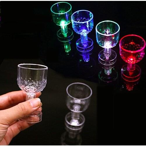 12PCS LED Flashing Color Change Water Activated Light up Beer Whisky Drink Cup Smooth design drink glass cocktail party novelty