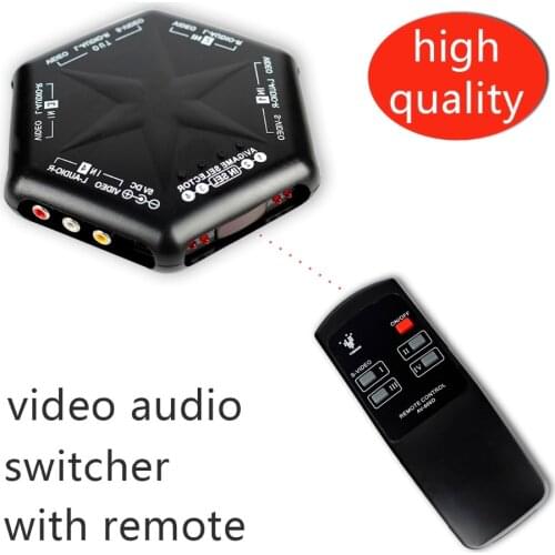 New 4 in 1 out S-Video Video Audio Game RCA AV Switch Box Selector Splitter with Remote Control
