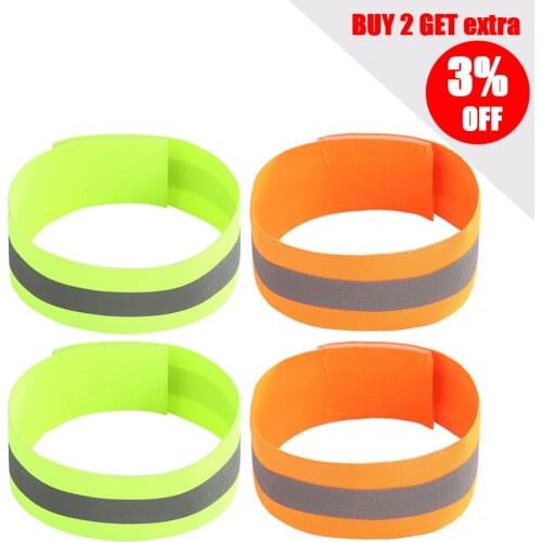 2pcs Night Running Arm Strap Safety Reflective Belts Portable Armband Outdoor Cycling Waterproof Cycling Elements