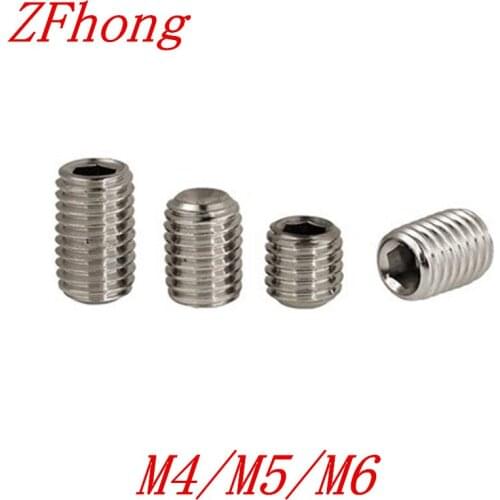 200PCS M4 M5 M6 DIN916 Stainless Steel Allen Head Hex Socket Set Screw Grub Screw with cup point