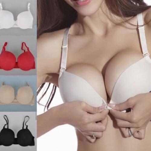 2020 Women Sexy Bra Front Button Closure Push Up Seamless Brassiere Lingerie Underwire Plus Size