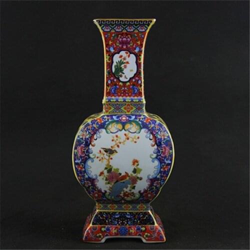 6 Antique YuanDynasty porcelain vase,Enamel Quartet flat bottle,Hand-painted crafts,Decoration,Collection&Adornment