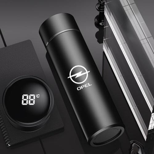 Car Stainless Steel Display Water Bottle Travel Sport Water Cup for Opel Astra J H G Insignia Mokka Corsa D Vectra C Zafira