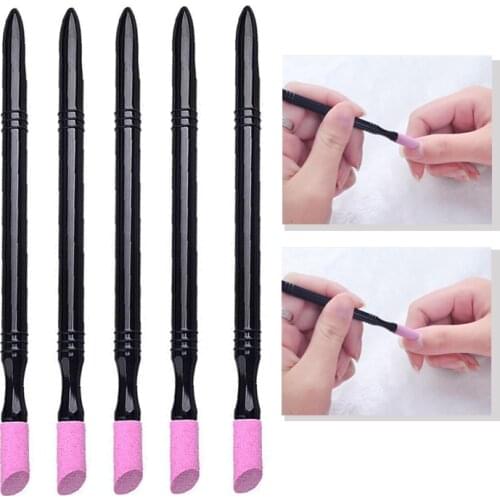T-TIAO CLUB Quartz Stone Scrub Pen Cuticle Remover Pusher Trimmer Dead Skin Remover Black Manicure Professional Nail Art Tools