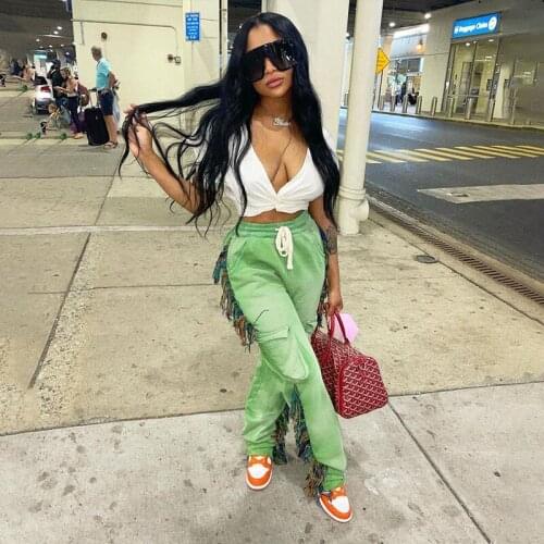 Streetwear Joggers Cargo Pants Women High Waist Trousers Korean Fashion Tassel Sweatpants Women Clothes Sweat Pants for Women