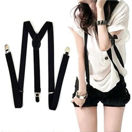Men Womens Unisex Clip-on Suspenders Adjustable Elastic Y-Shape Braces Colorful For Female Male Fashion Accessory 25*100CM