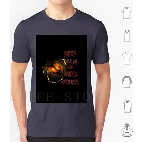 Keep Calm And Drink Vodka T Shirt Print Cotton Keep Calm Drink Vodka Hammer Sickle Teeth Gebiss Teeth Monster Bear Russia