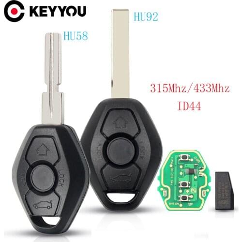 KEYYOU 5X For BMW EWS Sytem Remote Car Key for BMW E38 E39 E46 X3 X5 Z3 Z4 1/3/5/7 Series 315/433MHz ID44/7953 Chip Auto Key