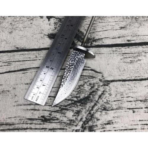 Freewolf 3.15 Inch DIY VG10 Damascus Steel Blade With Stainless Steel Knives' Handle Head H0142