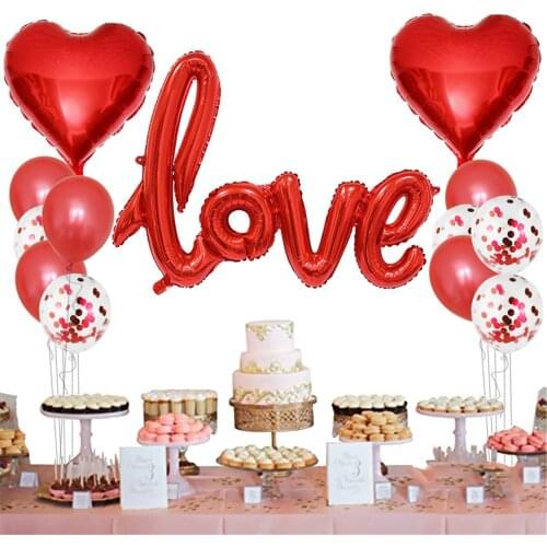 Love Letter Love Aluminum Foil Balloon Wedding Room Decoration Balloon Valentines Day Party Decoration