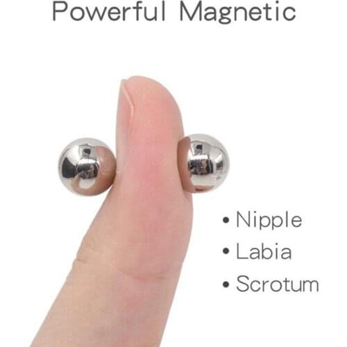 1Pair Big Powerful Magnetic Orbs Nipple Clamps Big Dildo G-spot Vibrator Stimulate Clitoris Sex Toys For Woman Couples