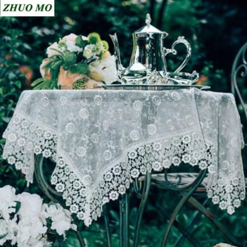 Fashion Lace Rectangular table cloth round Wedding decoration Kitchen accessories dining table for home Tea Wedding Table Cloth