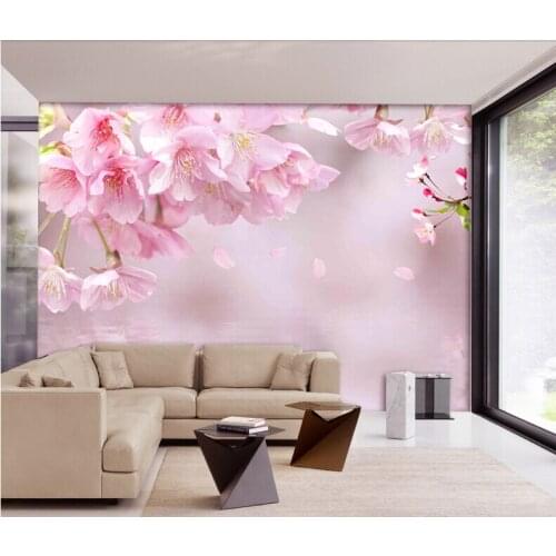 Pink Peach Flower mural 3d wall photo murals for bedroom sofa background wallpaper 3d wall fresco home decor 3d papel murals