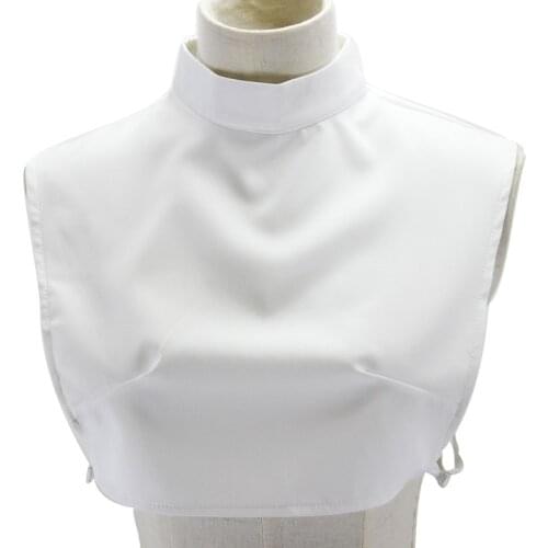Solid Color White Black Fake Collar Women Half Shirt Sweater False Collars Ladies Stand Detachable Collar Removable Neck Tie