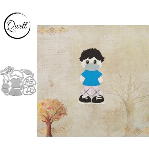 QWELL Boys Body Clothes Series Metal Cutting Dies Stencil DIY Scrapbooking Album Crafts Paper Cards Embossing Dies 2020 New
