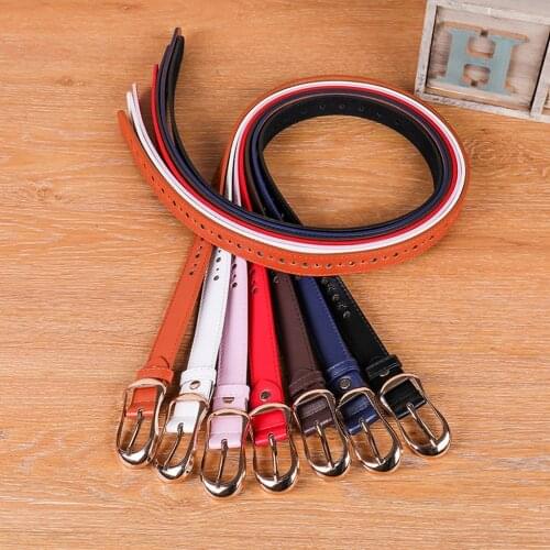 Leather Waistband Summer New Women Fashion Waist Belt Narrow Stretch Dress Belt Thin Buckle Leather Waistband High Quality