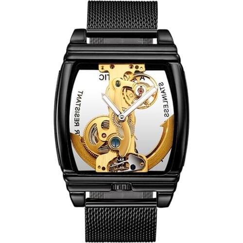 Gorben Luxury Steel Band Men Mechanical Watches Male Clock Waterproof Business Sport Mechanical Wristwatch Mens Wrist Watch