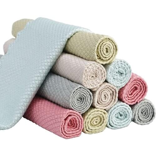 Microfiber Cleaning Cloth Fish Scale Microfiber Polishing Cleaning Cloth For Dishes Glass Reusable Cleaning Rags