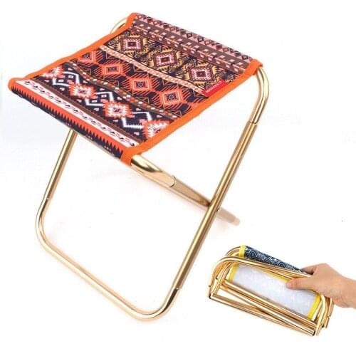 Ultra-light Aluminum Alloy Outdoor Portable Folding Stool, Foldable Fishing Camping Chair, Picnic BBQ Beach Seat, Storage Bag