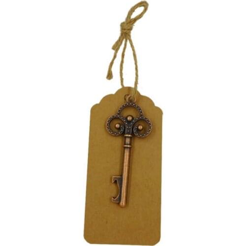 Wedding Souvenirs Skeleton Bottle Opener + Tags vintage Wedding Favors and Gifts for Guest LX8131