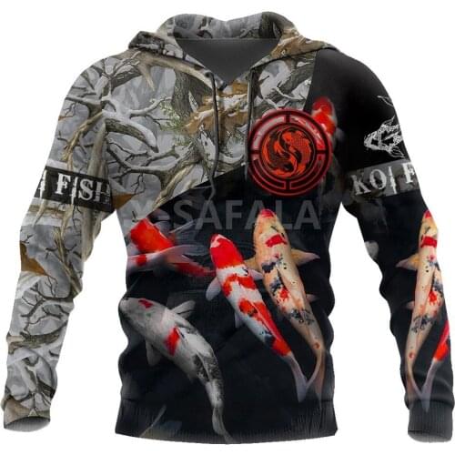 KOI FISH UNDERWATER 3D Print Spring Autumn Hoodie Man Women Harajuku Outwear Zipper Pullover Sweatshirt Casual Unisex