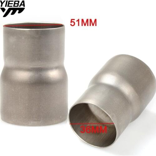 36MM 51MM Universal Exhaust Adapter Reducer Connector Pipe Tube FOR Yamaha YZF R125 R15 R6 YZF R25 YZF R3 MT-02 MT-25 YZF R1/R1M