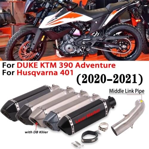 For Duke KTM 390 Adventure Husqvarna 401 2020-2021 Motorcycle Exhaust Full System Escape Moto Muffler DB Killer Middle Link Pipe