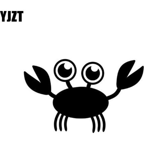 YJZT 9*5.5CM Cartoon CRAB Fun Vinyl Car-styling Decal Car Sticker Black/Silver S8-1616
