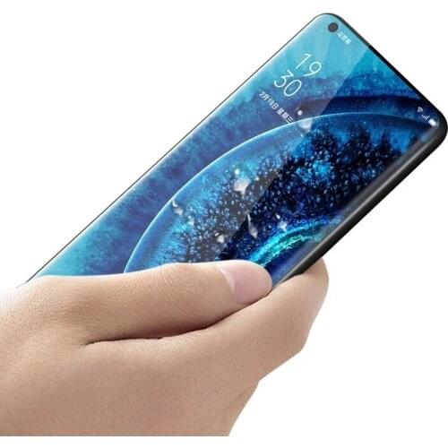 Cobertura completa curvo vidro temperado para oppo encontrar x3 pro protetor de tela à prova de explosão película protetora para