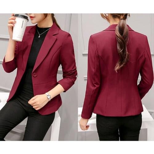 Female Outerwear Wear Work Suit Women Autumn Blazer Long Sleeve Single Button Ladies Jacket Office OL Slim Womens Suits