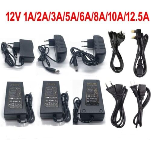 1 x AC 100V - 240V to DC 12V 1A 2A 3A 5A 6A 8A lighting transformers Power Supply Adapter Converter Charger For LED Strip light