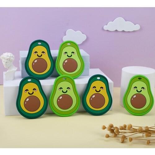 Sunrony 1pc Wholesale Silicone Baby Teether Avocado Pendant BPA Free DIY Baby Teething Necklace Toy Accessories Nursing