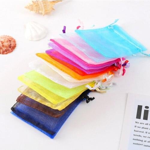 100pcs 10cm*15 Cm Organza Storage Hard Yarn Bunch Wedding Candy Jewelry Gift Packaging Bag