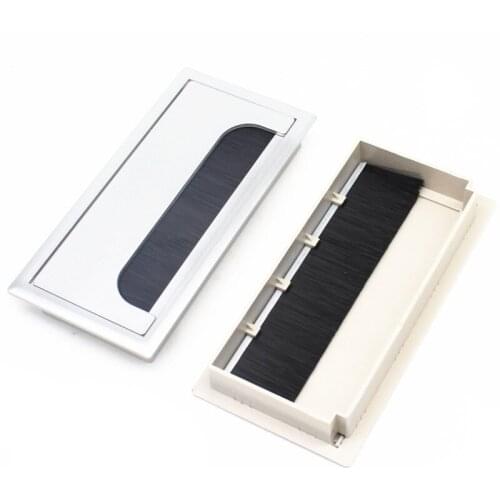 2pcs/Pack 16x8cm Plastic Table Desk Rectangle Cable Grommet Wire Hole Cover