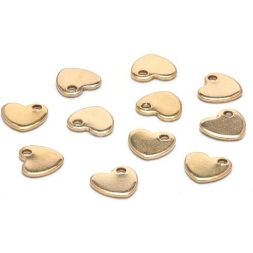 30Pcs Stainless Steel Flat Round Oval Heart Rectangle Blank Stamping Tag Pendants Charms for Jewelry Making