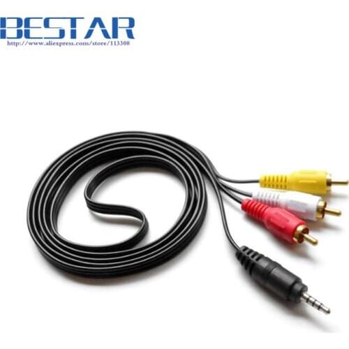 4 poles Jack 3.5 mm Male To 3 RCA Male Audio Video AV Cable 5ft 1.5m 3RCA AV Cable For TV Box DVD CD Computer Sound Speaker Car