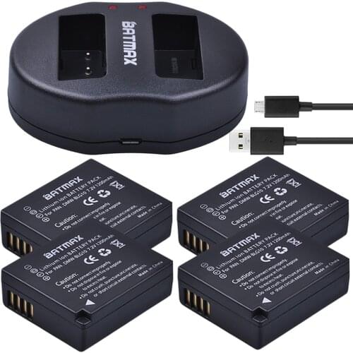 4pcs DMW-BLG10 DMW BLE9 Batteries + Dual Charger with USB Cable for Panasonic BLG10E BLG10GK BLG10 DMC-GF6 DMC-GX7 GF6 GX7