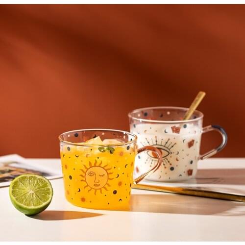 500mlSun-eye Large-capacity Glass with Graduations, Household Milk Coffee Cup,high Borosilicate Heat-resistant Cold Drink Teacup