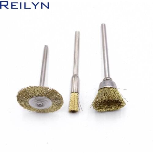 9pcs copper wire brush metal wire brush roller rust removal wood working bits abrasive/polishing bits accessory