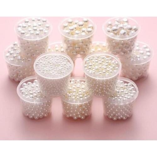 2-10mm Beige No Hole With Hole Acrylic Imitation Pearl Beads Loose Beads For Diy Scrapbook Decoration Jewelry Making Crafts
