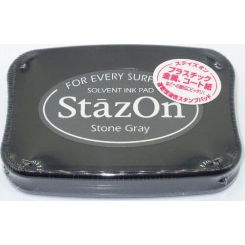 Tsukineko Inkpads Fast Dry Full-Size StazOn Multi-Surface Solvent Ink Pad Stone Gray SZ-32 For Every Surface Japan