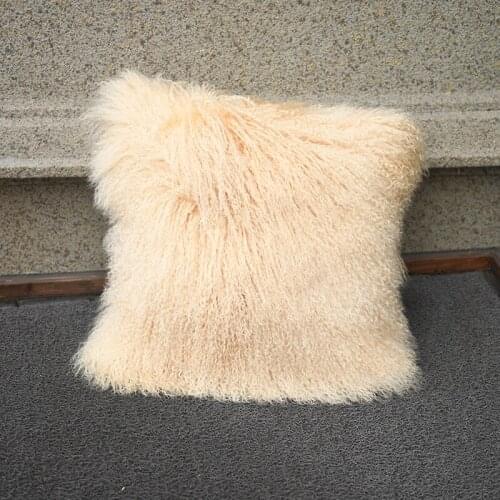 CX-D-04J 40x40cm Custom Size Mongolia Lamb Fur Sheep Fur Wedding Decoration Cushion Cover Pillow Cases Pillowcase~ DROP SHIPPING