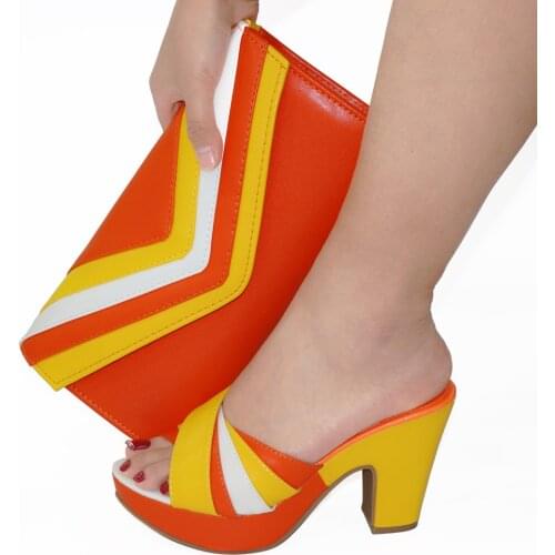 Doershow good price Italian Shoes and Bag Set African Wedding Shoe and Bag set Italy Shoe and Handbag Summer Set Women HCK1-31