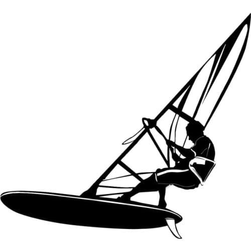 Interesting Car Stickers Windsurfing Water Extreme Sports Car Styling PVC 18CM*16CM Vinyl Motorcycl Accessories