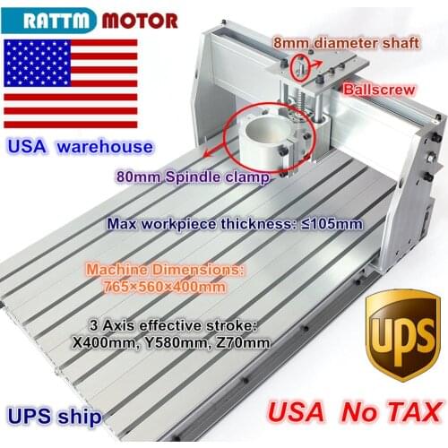 From USA /free shipping 6040 CNC Router Engraver Engraving Milling Machine frame Kit Screw 80mm Aluminum Clamp for DIY user