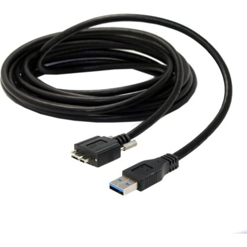 Xiwai 5m USB 3.0 Type A Cable Male to Micro USB 3.0 B Male with Mount Panel Screws for Hard Disk Mobile Phone