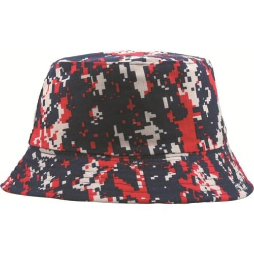 Camouflage Style Men Women Couple Fisherman Bucket Hat Caps Summer Autumn Spring Double Layer Fabric Hats Panama Beach Fishing
