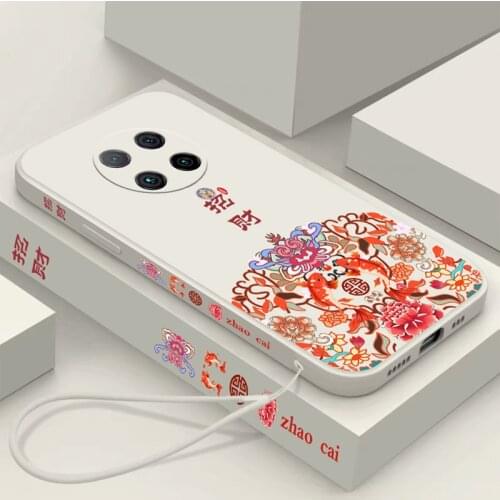 Chinese Auspicious Retro Palace Soft Gel Liquid Silicone Phone Cases For Xiaomi Redmi K30Pro Casing With Phone Straps