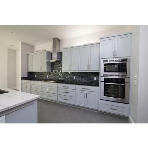 Solid wood kitchen cabinets new design white traditional armadio da cucina kitchen furnitures S1606027